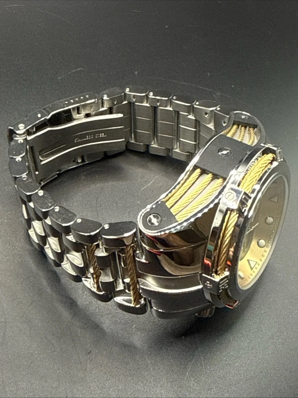 Invicta Bolt chronograph watch signature rope cable wire